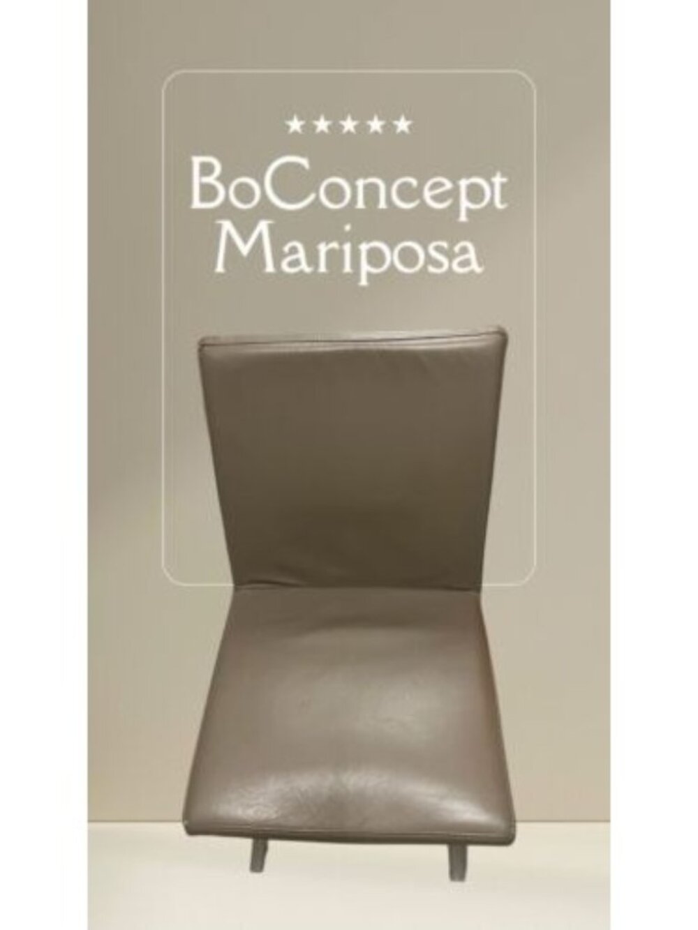 A chair of Contemporary BoConcept MARIPOSA DELUXE Grey Leather Dining Chairs